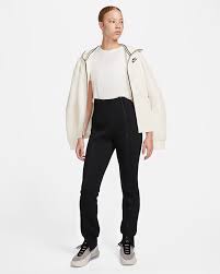 nike women s sportswear tech fleece high rise slim zip pants black size xs fleece polyester cotton
