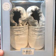 Robeez White Leather Shoes New In Box Nwt