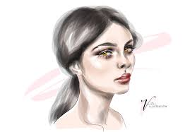 sketch a beautiful with makeup