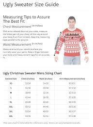 Sweater Size Chart Ugly Christmas Sweater