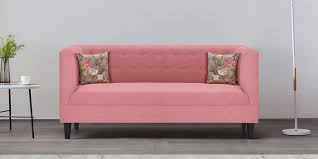 Garnet Fabric 3 Seater Sofa In Hot Pink