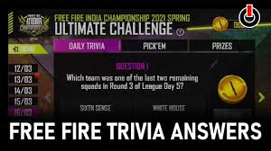 Play trivia puzzles for free online at the new daily. Free Fire India Esports Ultimate Challenge Day 5 All Questions Answers