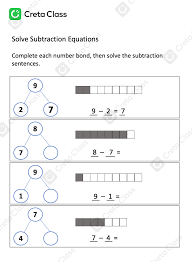 Solve Subtraction Equations 50 Creta