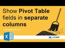 pivot table row labels in separate