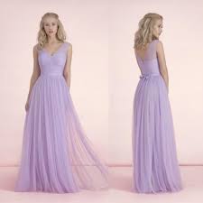 2015 Long Light Purple Bridesmaid Dresses V Neck Bow Knot Sash Bridal Party Gowns Purple Bridesmaid Dresses Light Purple Bridesmaid Dresses Bridal Party Gowns