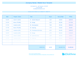 free billable hours template
