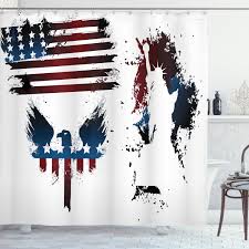 american flag shower curtain eagle and