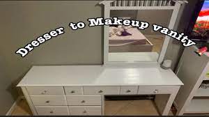 dresser into a makeup vanity