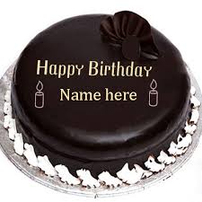 chocolate birthday cake with name edit