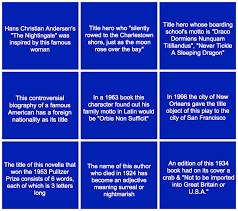 Displaying 22 questions associated with risk. Can You Answer These Literary Questions From Jeopardy