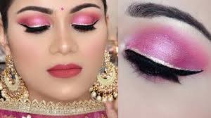 indian party makeup tutorial pink
