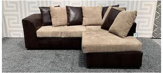 dylan brown rhf fabric corner sofa with
