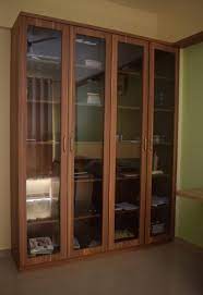 brown wooden glass modern glass door