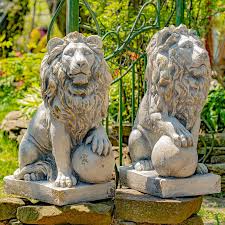 Magnesium Lion Sentry Statues