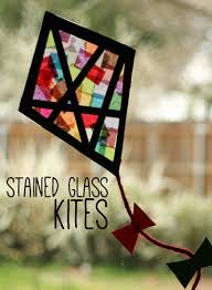 Colorful Stained Glass Kites Window