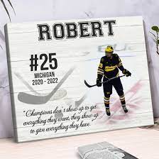 personalized hockey player gift ice