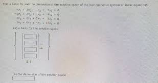 Find A Basis For And The Dimension Of