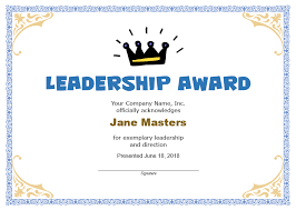 Leadership Award Templates Certificate Template Downloads