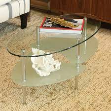 Oval Shape Glass Coffee Table