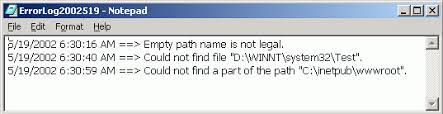 error log files using asp net and c