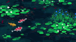 pixel koi pond animated wallpaper