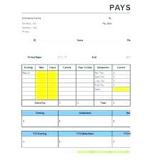 Pay Stub Template Word Document Functional Print Check For