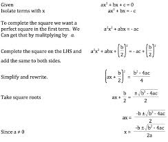 Derivation Of The Quadratic Formula