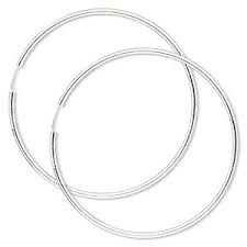 Earring Sterling Silver 65 70mm Round Hoop With Endless