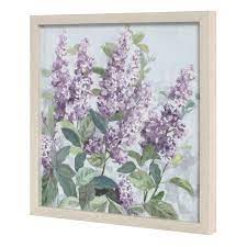 Framed Purple Flowers Canvas Wall Art