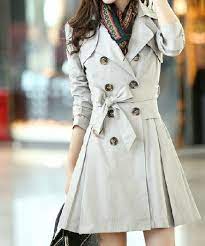 Light Grey Trench Coat Long Wool Coat