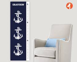 Personalized Growth Chart Antique Anchors Nautical Growth