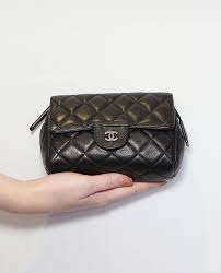 chanel cosmetic pouch small leather