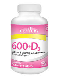Calcium is the principal mineral that makes bones strong and people need enough vitamin d to help get calcium absorbed into the bones. Calcium 600 D3 400 Tablets 21st Century Healthcare Inc