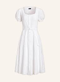POLO RALPH LAUREN Shirt dress made of linen with broderie anglaise in white  | Breuninger