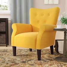 Don't forget to place an upholstered ottoman in front for an. Arm Yellow Accent Chairs You Ll Love In 2021 Wayfair