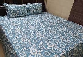 printed pure cotton double bed sheet