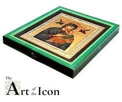 Saint Nicolaos Silk Screen Icon Wood Frame