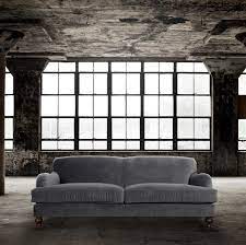 Roll Arm Sofas Gray Velvet Couch