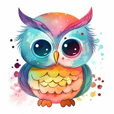 colorful owl baby ilration for kids