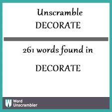 unscramble decorate unscrambled 261