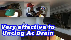 how to unclog split type ac drain
