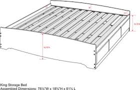 prepac king size platform storage bed