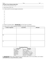 Brainstorming form for the   paragraph essay  Use this page to     A comparison contrast essay outline worksheet for English language learners 