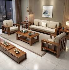 5 seater teak wood wooden sofa set at