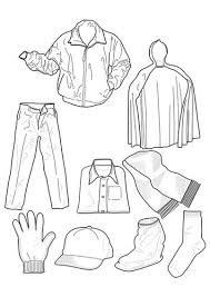 On this fun winter clothes coloring page, your child will select and color the winter clothes and learn about dressing appropriately for the weather. Malvorlage Kleidung Ausmalbild 17083 Coloring Pages Winter Free Coloring Pages Coloring Pages To Print