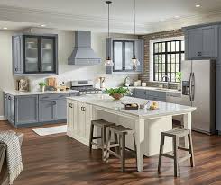 I love the full overlay, for the cabinetry door finish. Painted Serious Gray And Truecolor Glacier Kitchen Cabinets