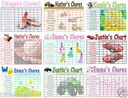 Details About 1 Chore Chart For Kids You Select Jobs Tasks To Be Printed On Or Use Dry Erase