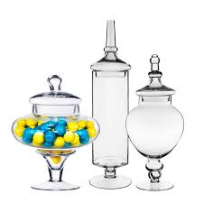 Set Of 3 Glass Apothecary Jar Candy