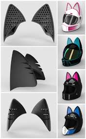 Personality cat ears motorcycle full helmet summer men women riding helmets moto. Cat Ear Helmet Upgrade Black Easy Peel And Stick Helmet Accessory With 5 Colored Decals Included Motorcycle Helmet Decals Motorcycle Helmets Helmet Accessories