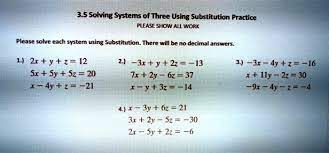 Solved 3 5 Solving Systems Of Three